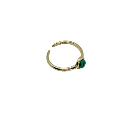 ring goldplated silver 925 with green stone1
